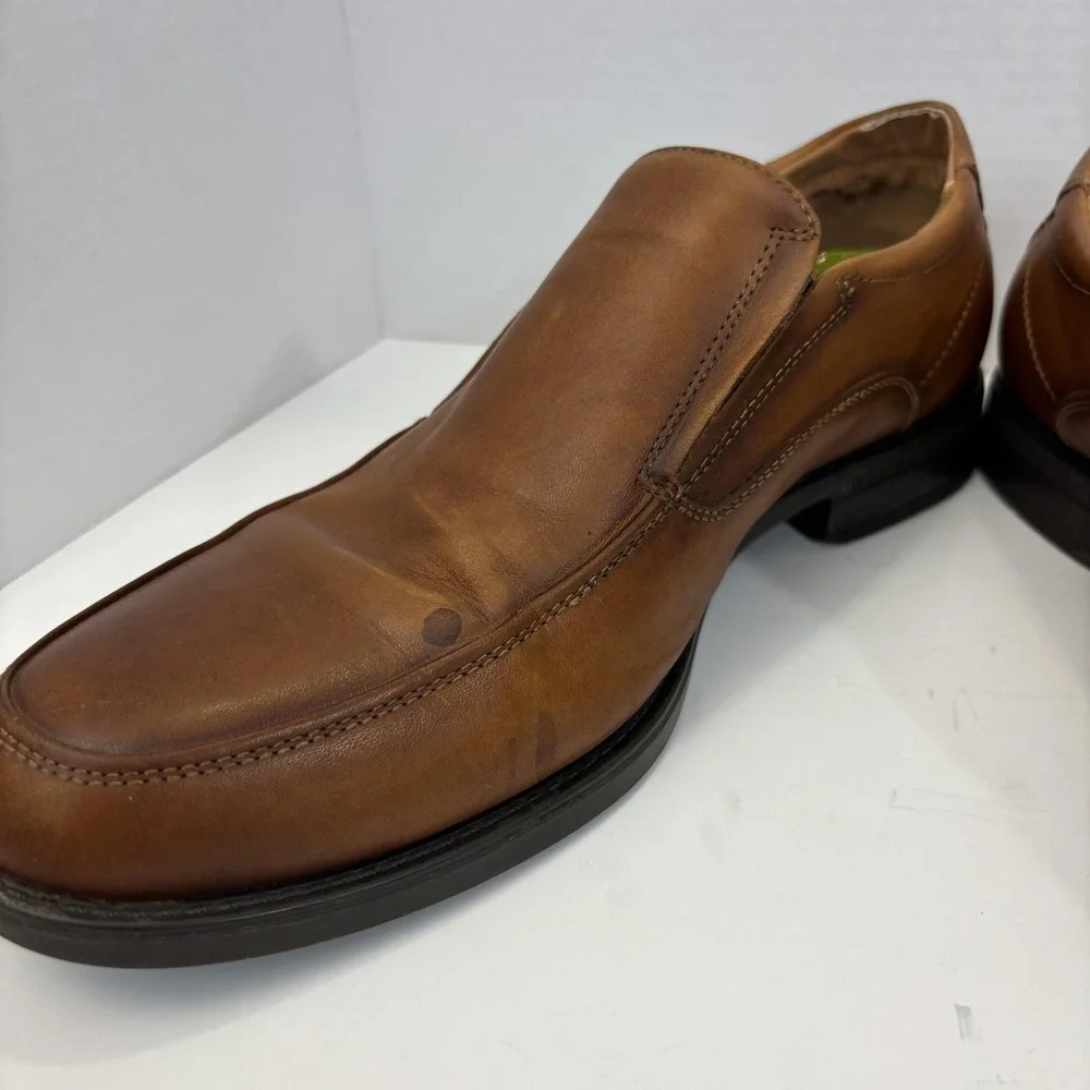 Florsheim Comfortech Slip On Oxford Dress Shoes Men 10.5 Brown Leather Ortholite